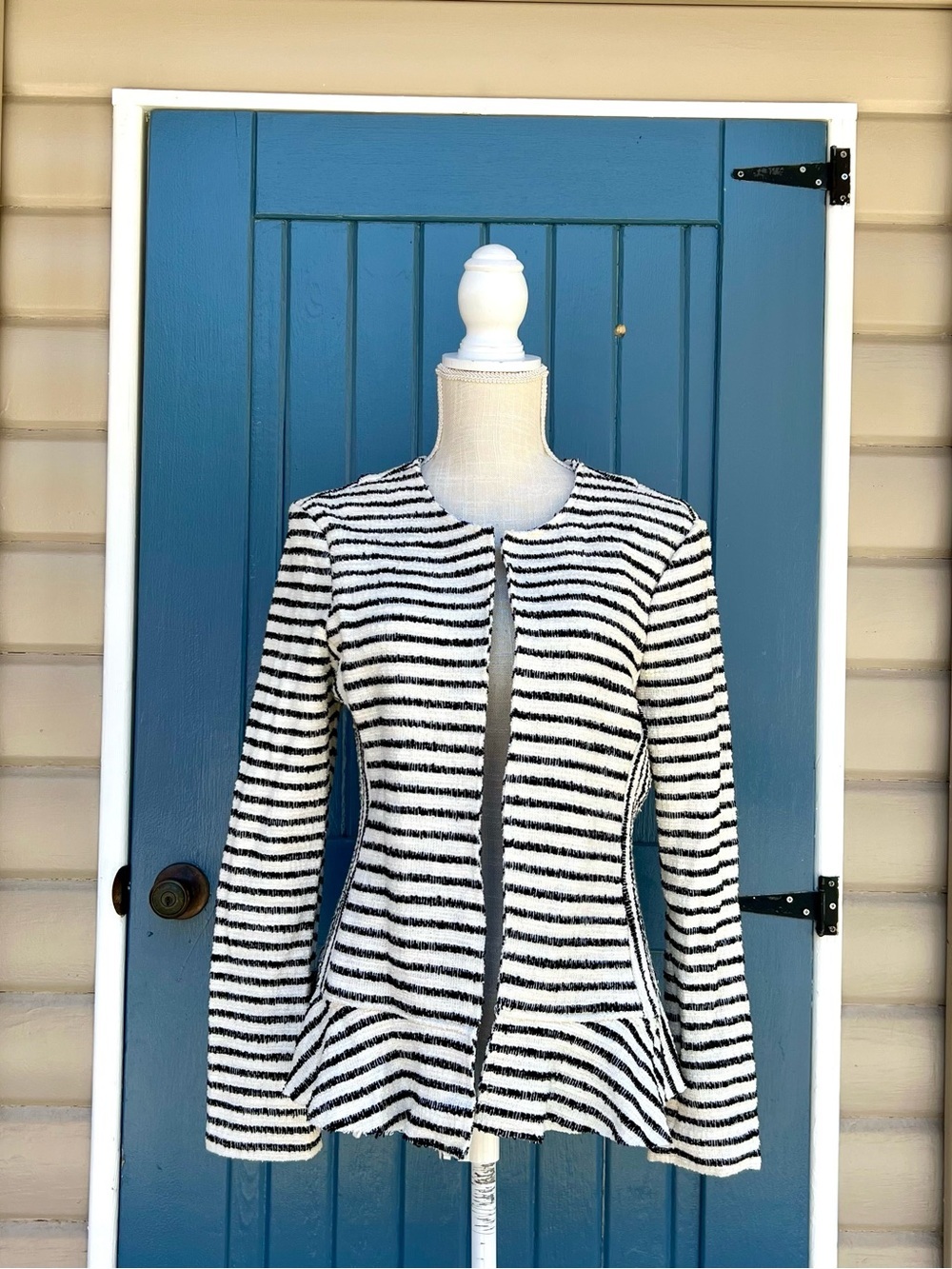 Anthropologie Dolan black and white striped jacket Women’s Size M